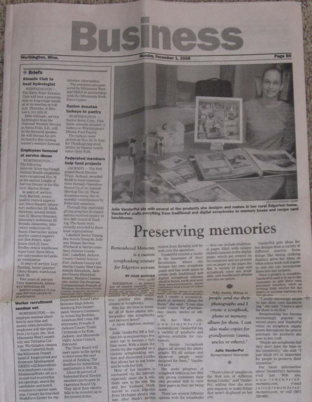 Preserving Memories custom scrapbooking